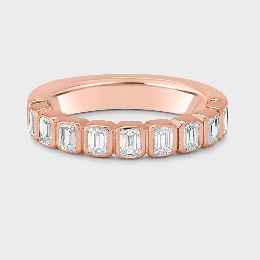 Bezel Set Emerald Cut Band