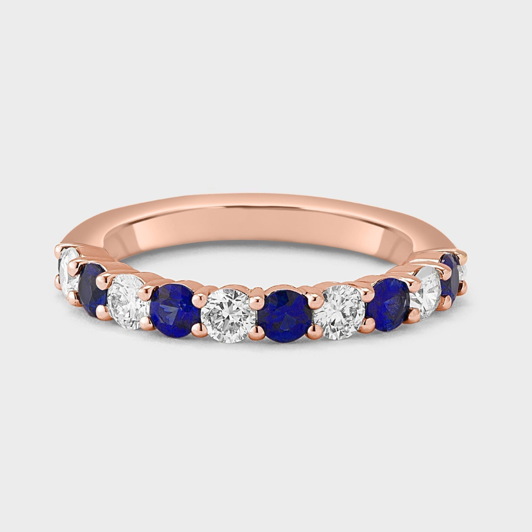 Sapphire Gemstone & Diamond Band