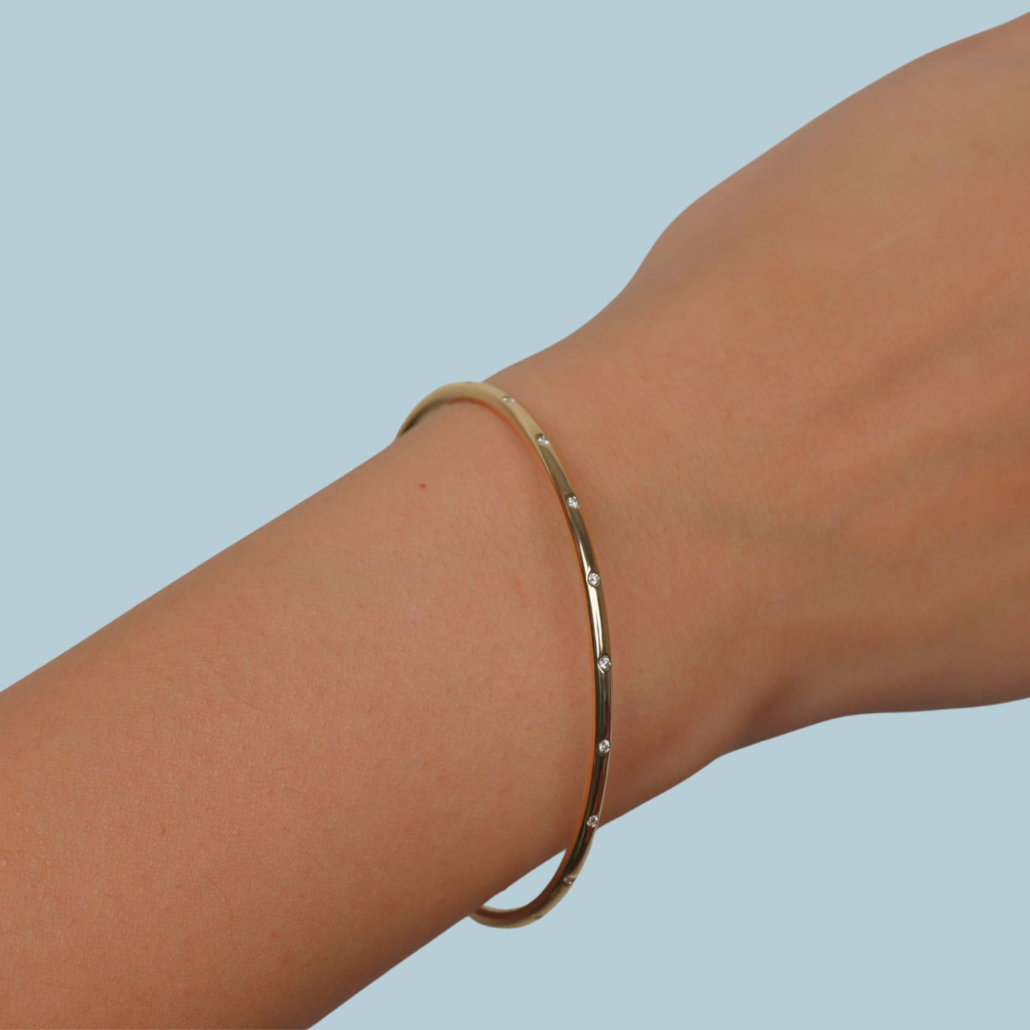 Burnished Diamond Bangle