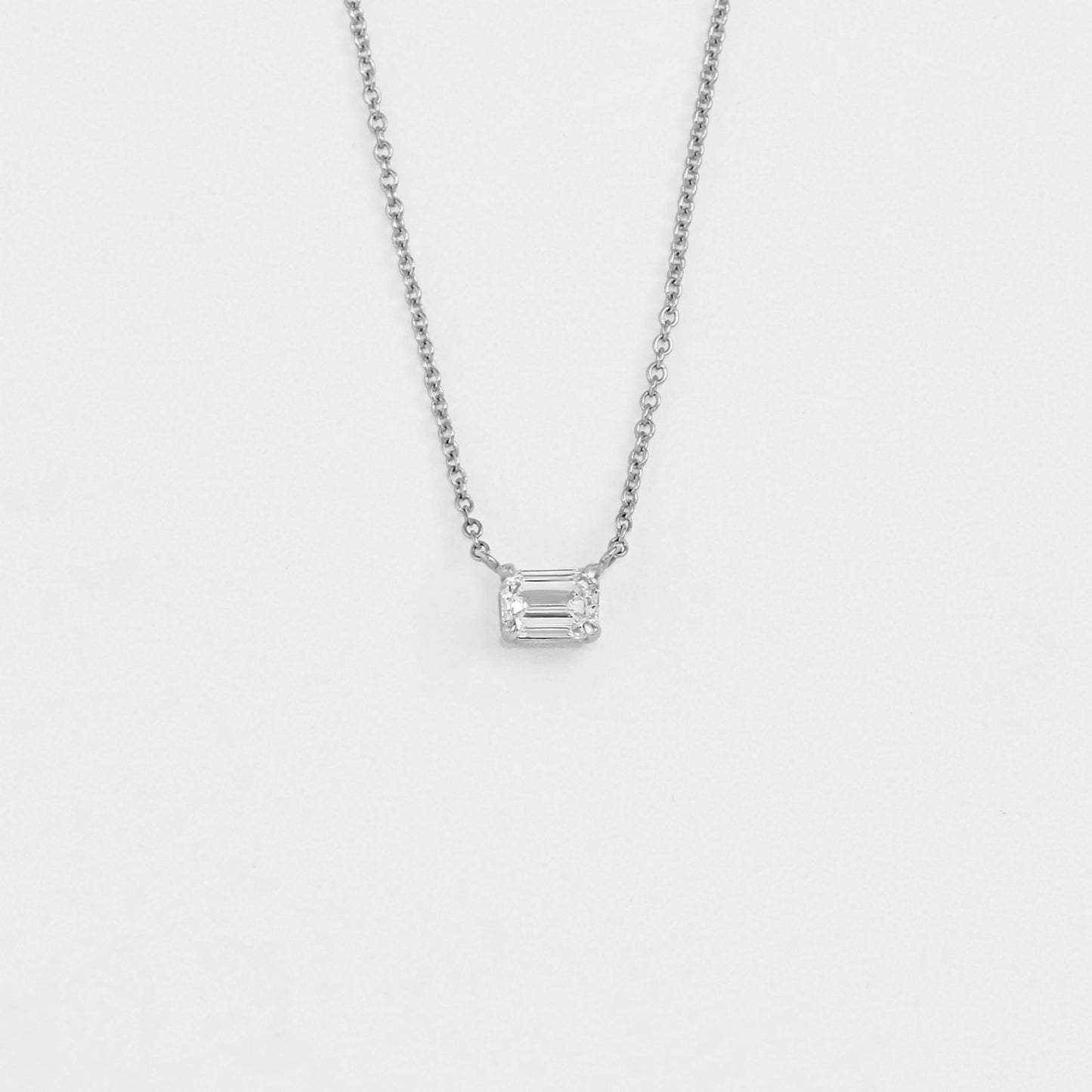 East West Emerald Cut Pendant