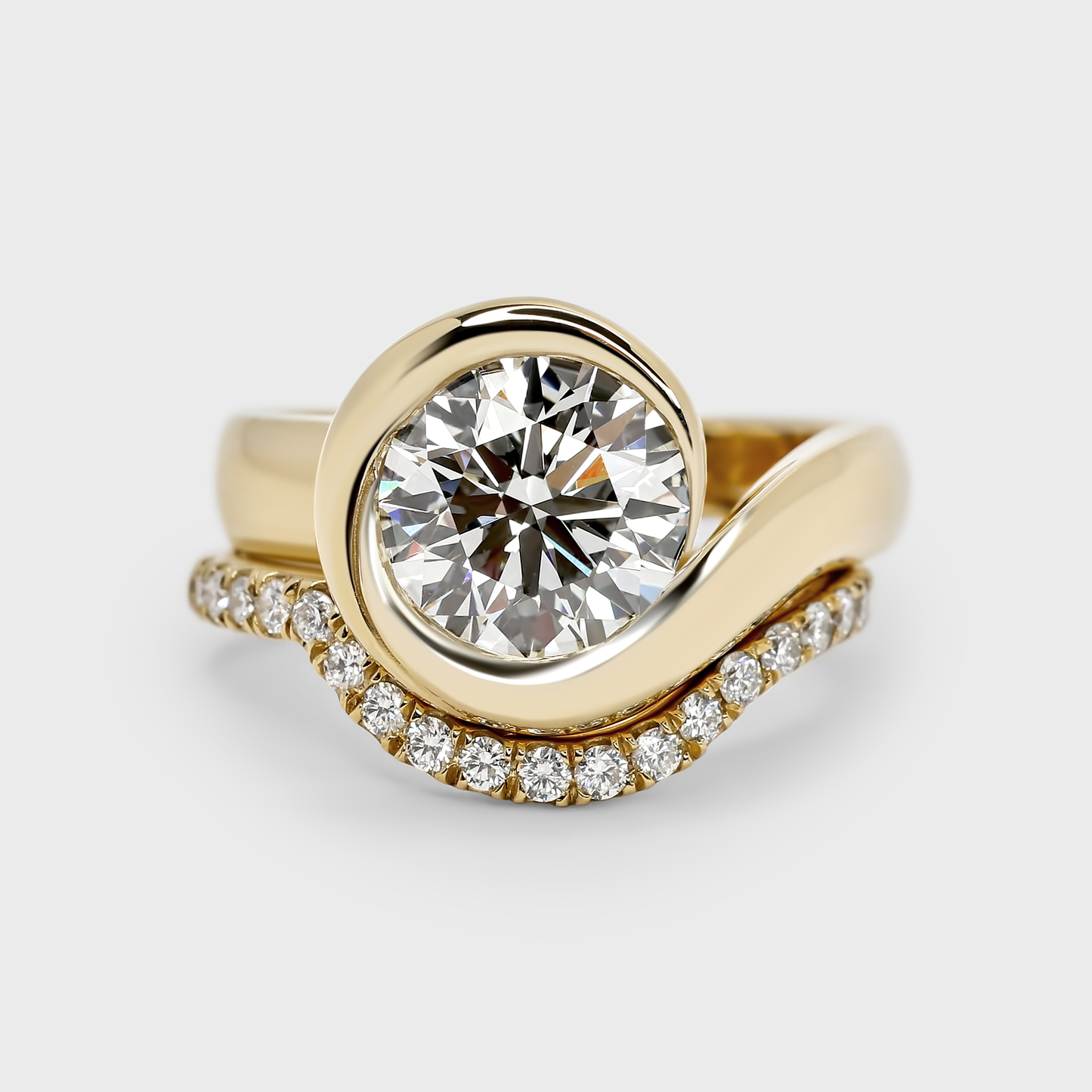 Curved Pave Diamond Band