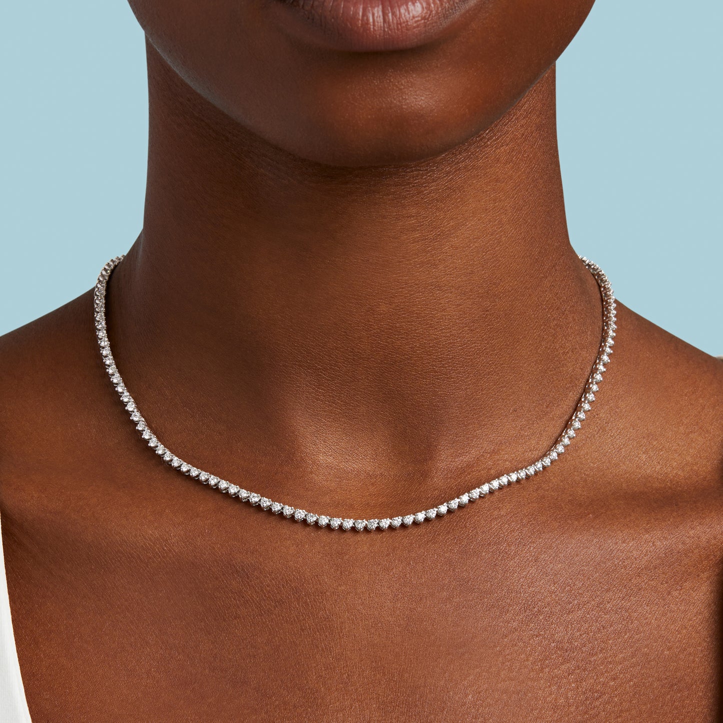 Defined Diamond Tennis Necklace