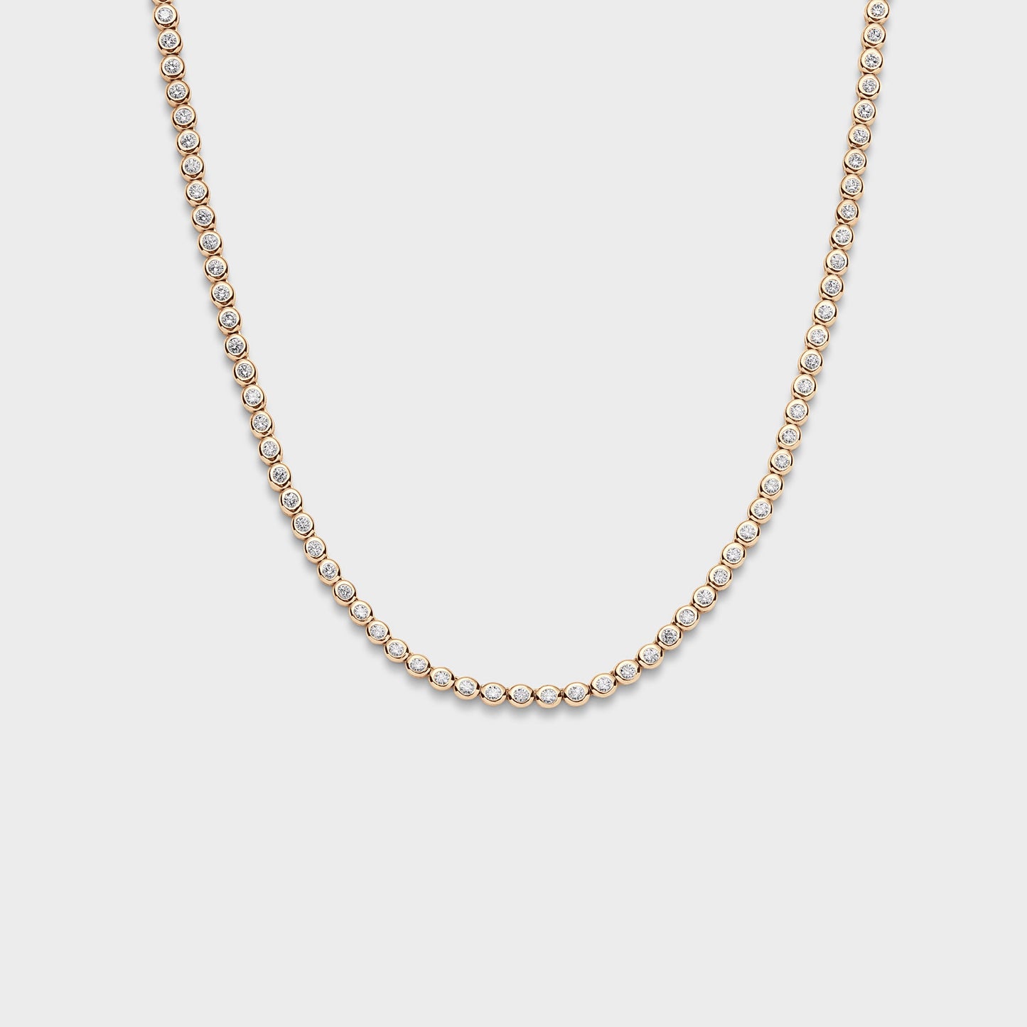 Bezel Set Diamond Tennis Necklace