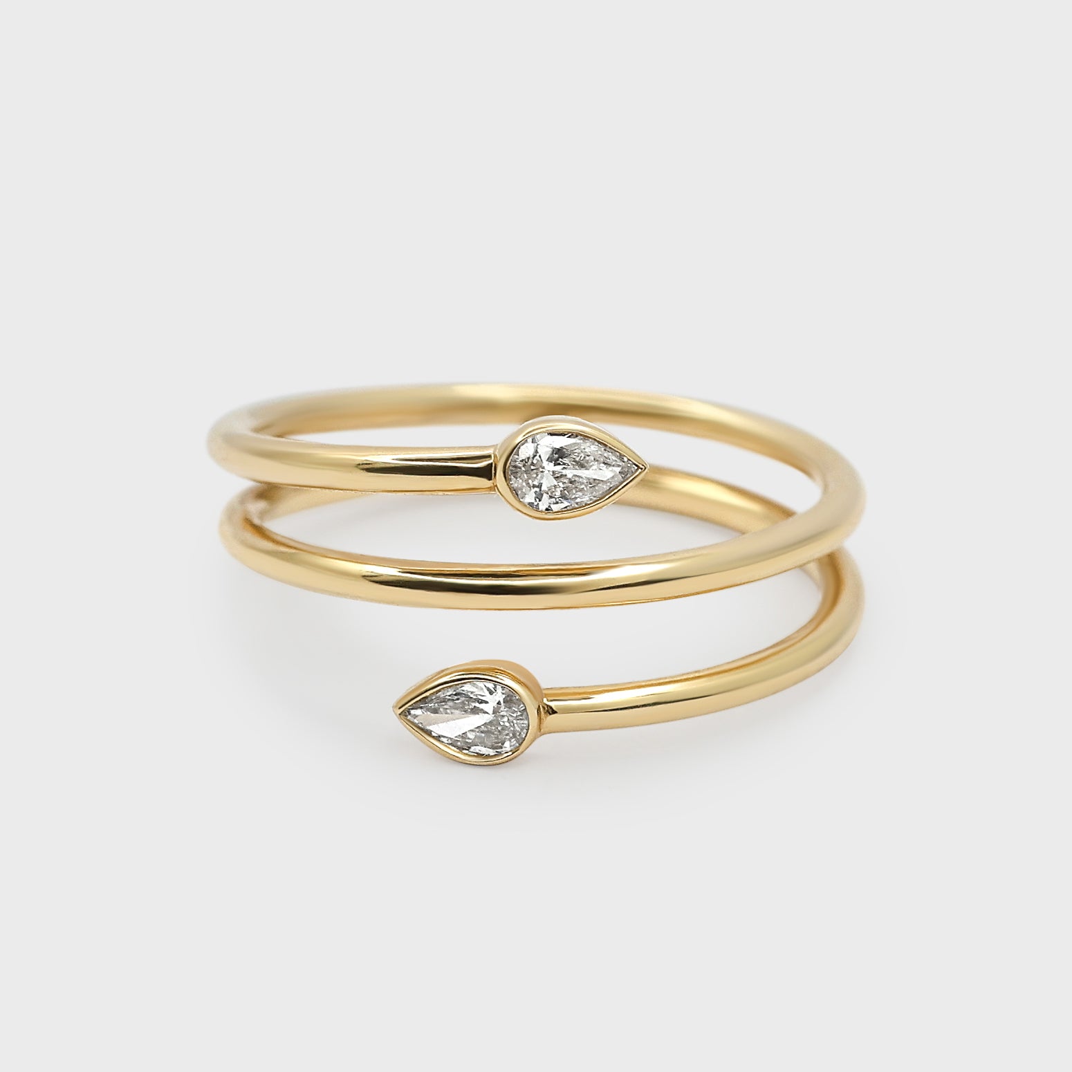 Double Pear Wrap Ring - The Clear Cut Collection