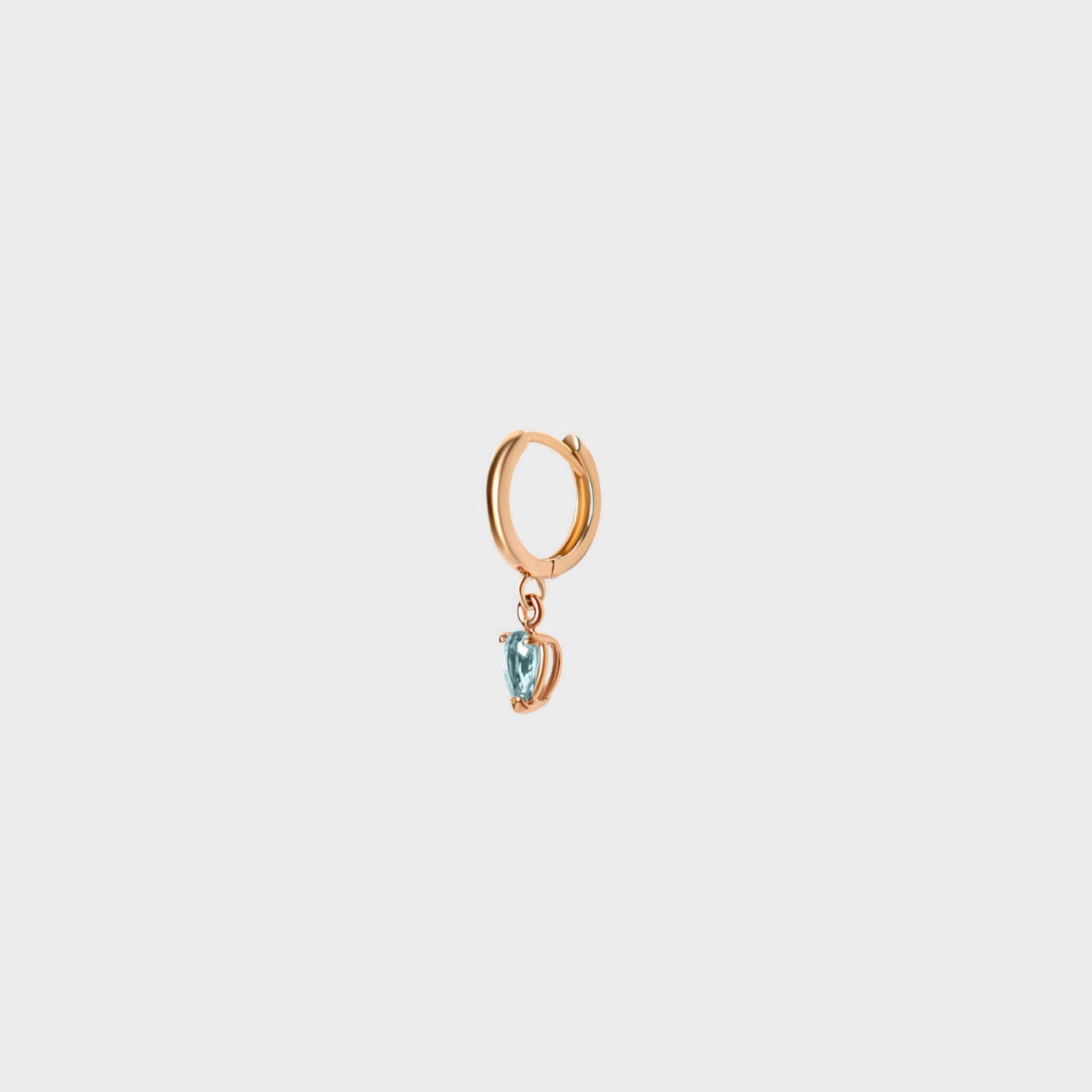 Gemstone Pear Charm Hoops