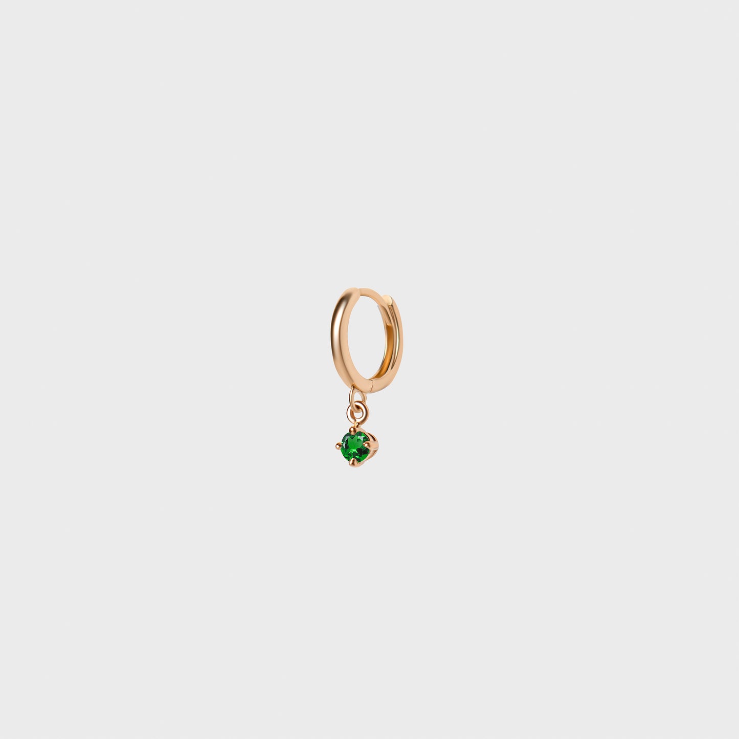 Gemstone Round Charm Hoops
