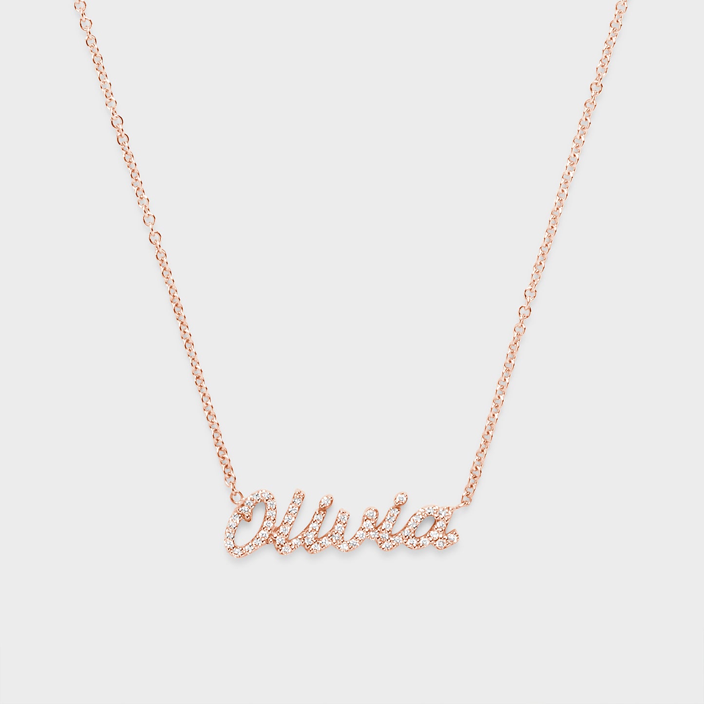Pave Diamond Script Necklace