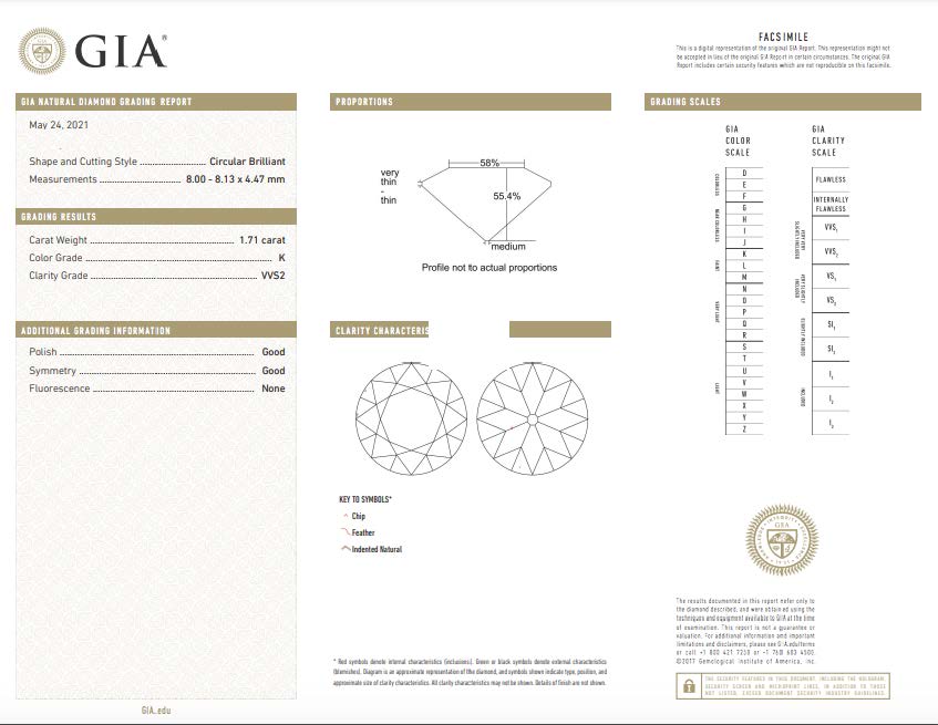 1.71ct Old European Engagement Ring