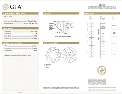 1.79ct Round Brilliant Engagement Ring