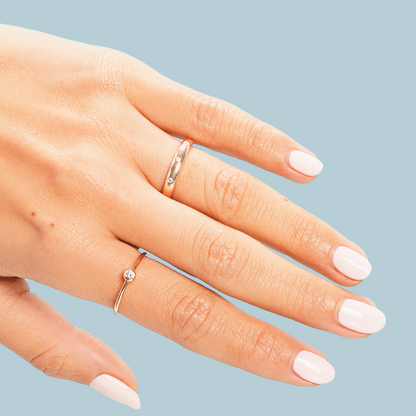 Slim Burnished Diamond Band