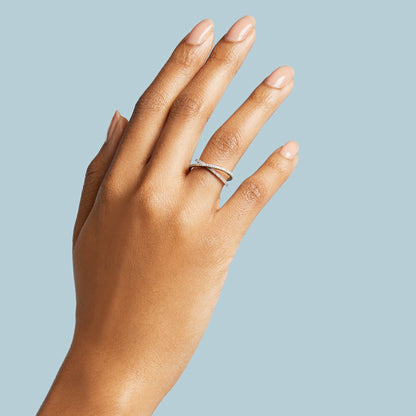 Pave Crossover Ring