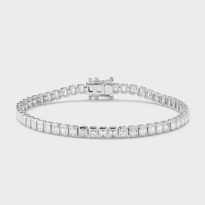Bezel Set Emerald Cut Tennis Bracelet