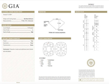 2.13ct Old Mine Engagement Ring
