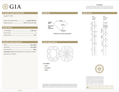 2.38ct Cushion Engagement Ring