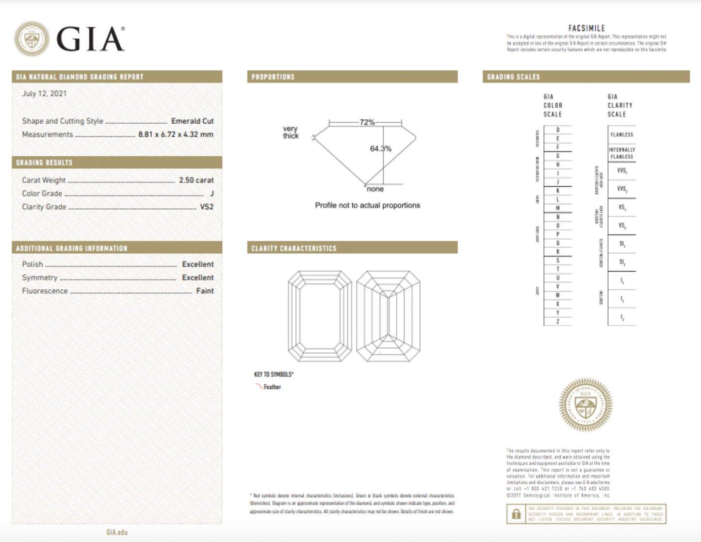 2.50ct Emerald Cut Engagement Ring