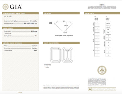 2.50ct Emerald Cut Engagement Ring