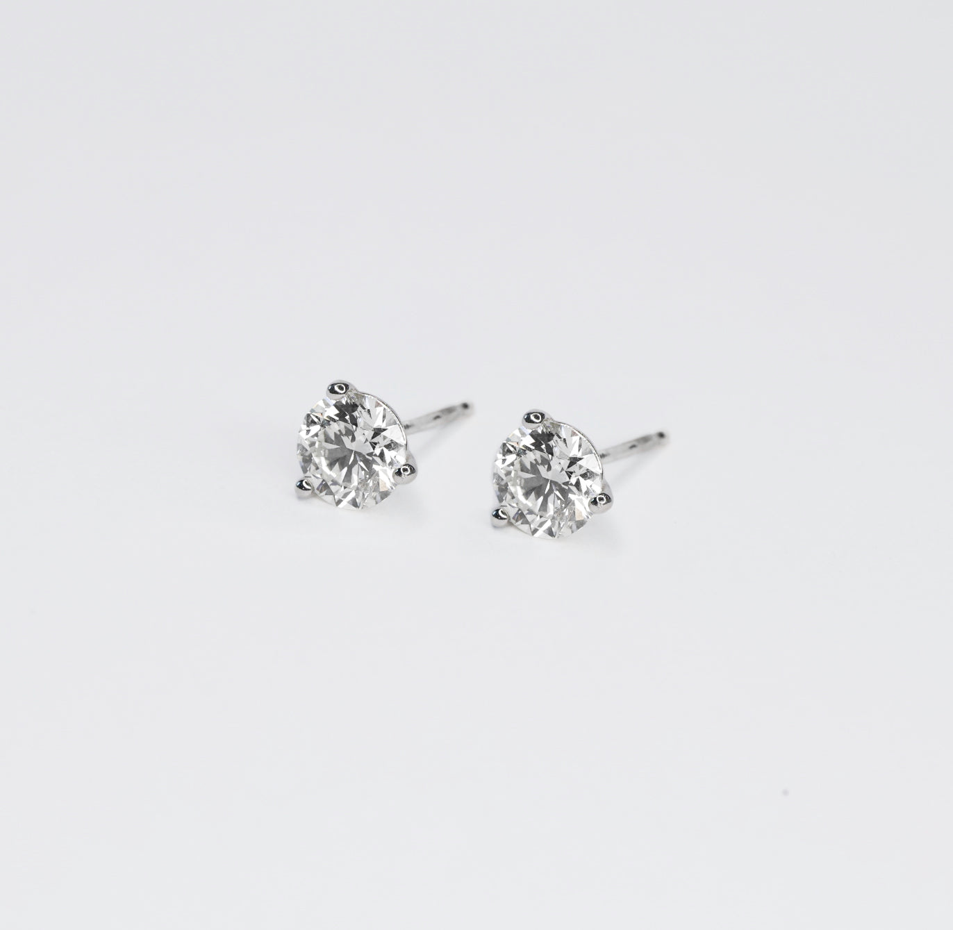 Three-Prong Martini Diamond Studs