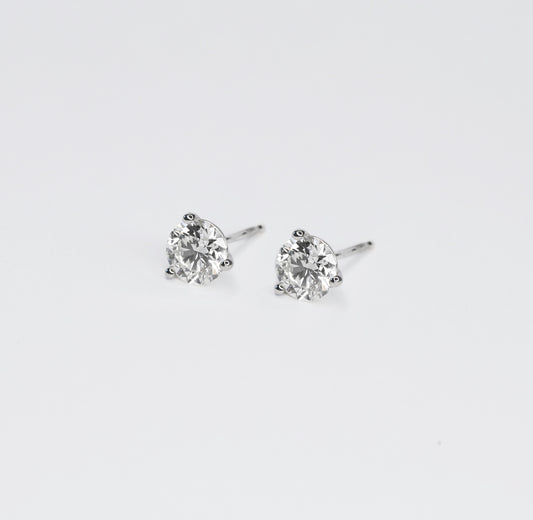 Three-Prong Martini Diamond Studs