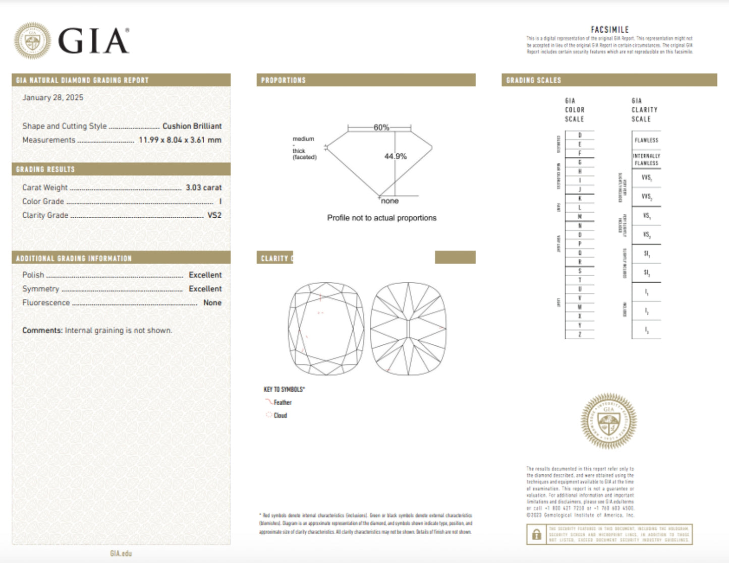 3.03ct Cushion Engagement Ring