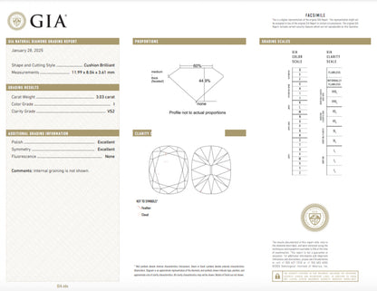 3.03ct Cushion Engagement Ring