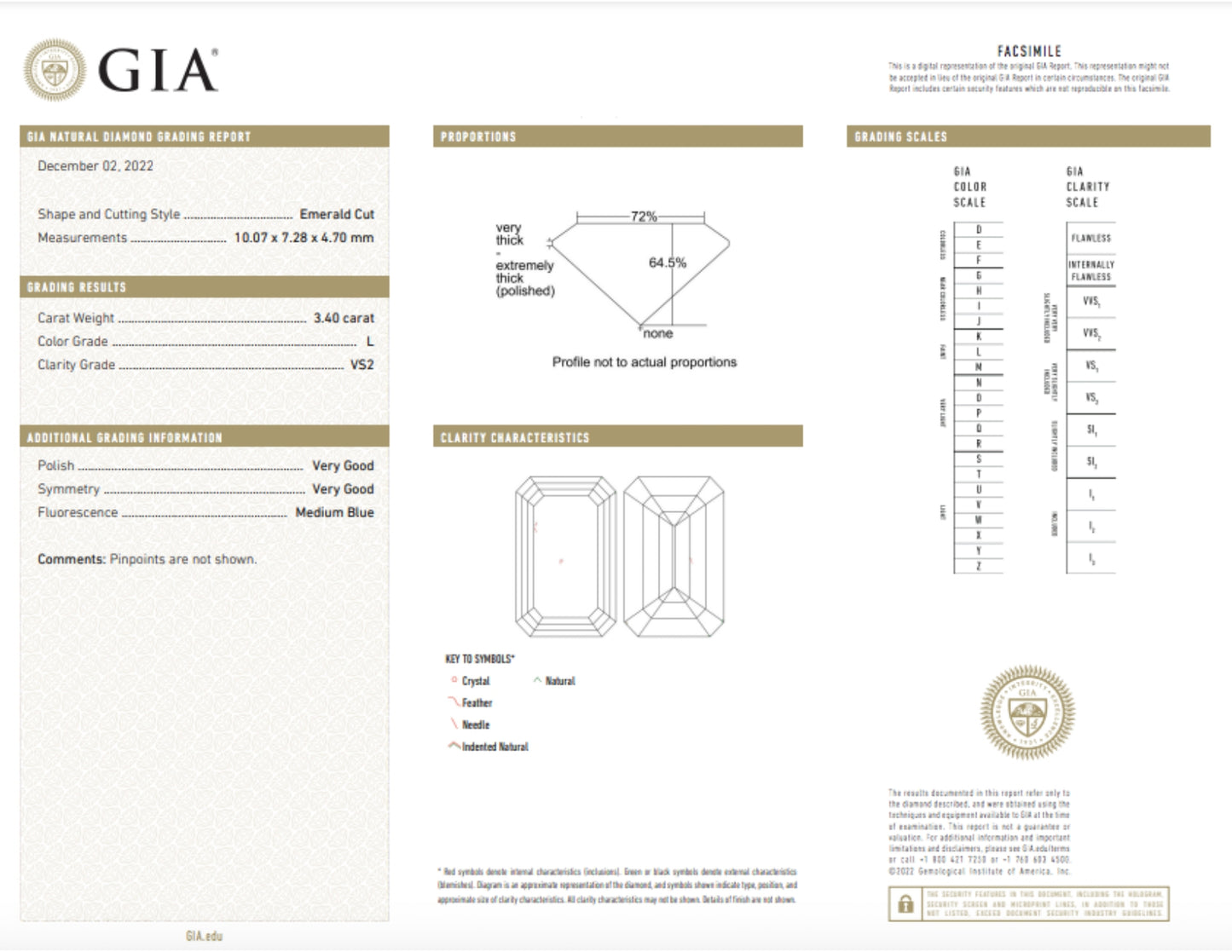 3.40ct Emerald Cut Engagement Ring