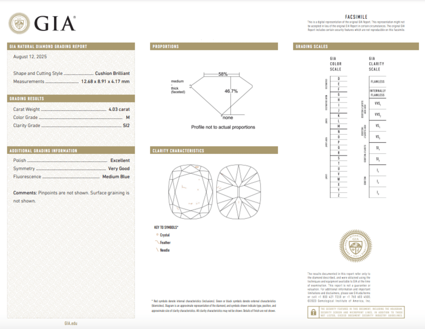 4.03ct Cushion Engagement Ring