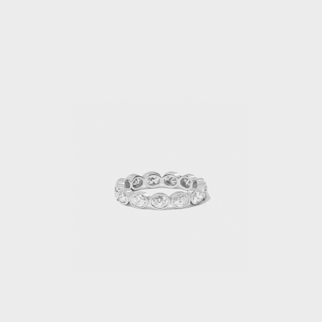 East West Bezel Set Oval Band