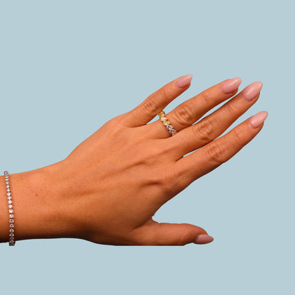 Fancy Yellow and White Diamond Band