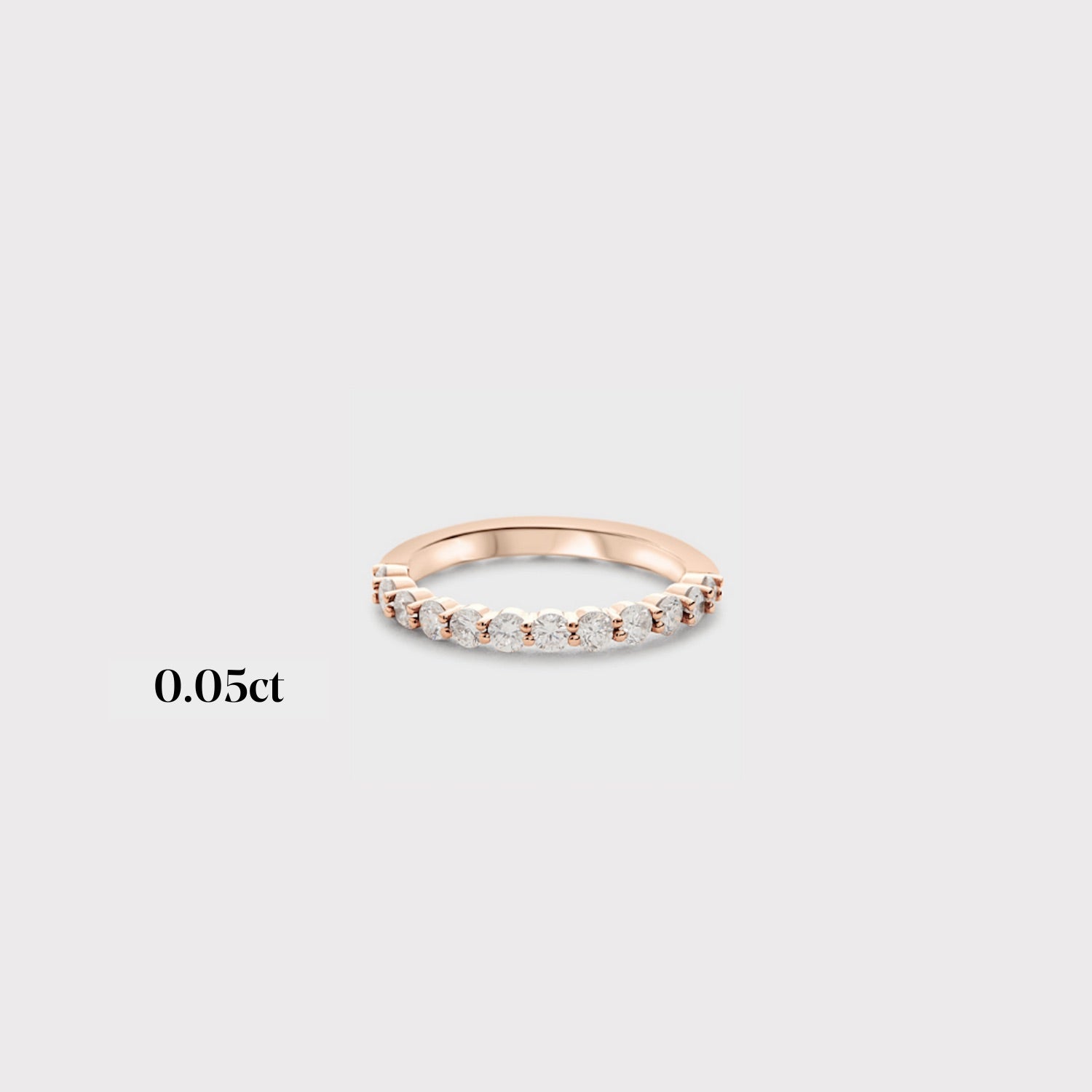 Half band | 14k rose | 0.05ct - full 1.30ctw / half 0.70ctw , Half band | 18k rose | 0.05ct - full 1.30ctw / half 0.70ctw