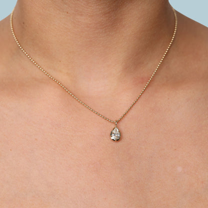 Button Back Diamond Pear Pendant