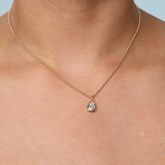 Button Back Diamond Pear Pendant
