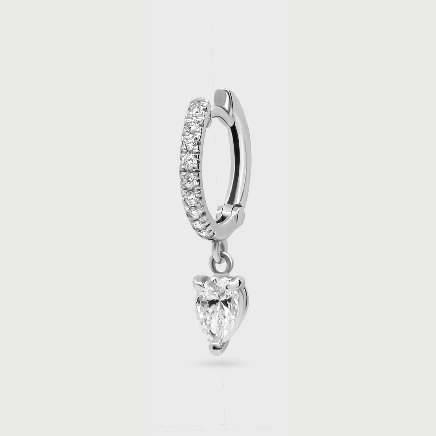 Pear Shape Pave Charm Hoops