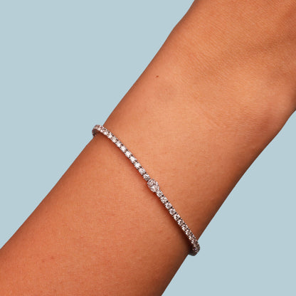 Tennis Bracelet with Oval Diamond