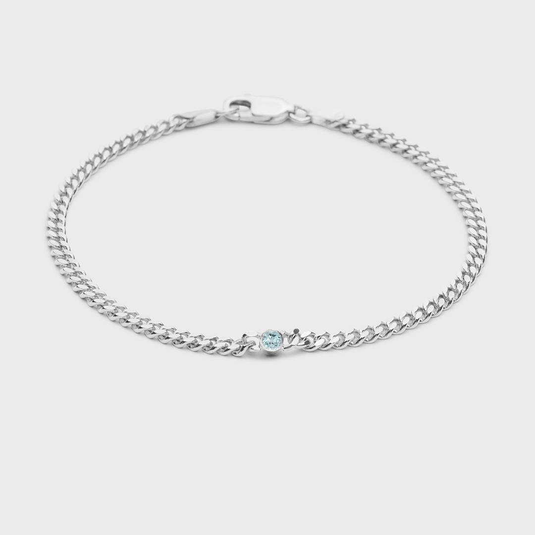 Gemstone Round Chelsea Chain Bracelet