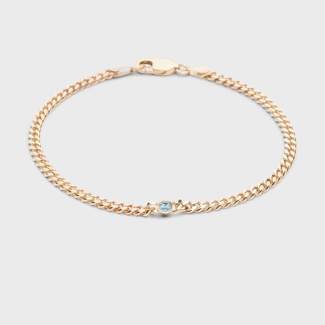 Gemstone Round Chelsea Chain Bracelet