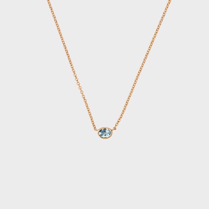Gemstone Bezel Set Oval Necklace