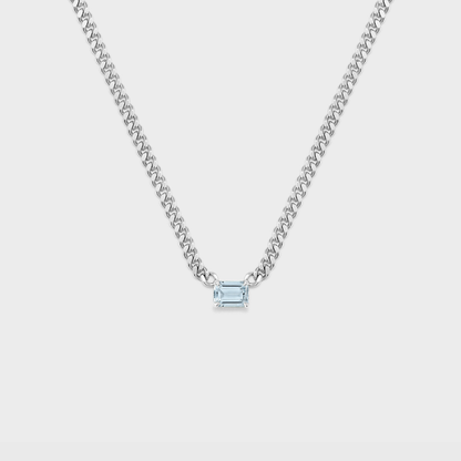 Gemstone Emerald Cut Chelsea Chain Necklace