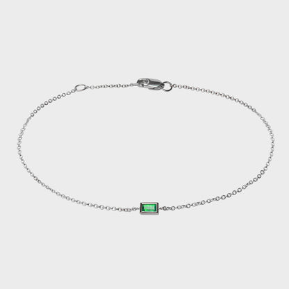 Gemstone Baguette Bezel Bracelet