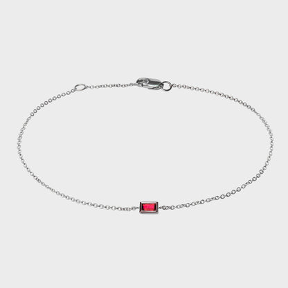 Gemstone Baguette Bezel Bracelet