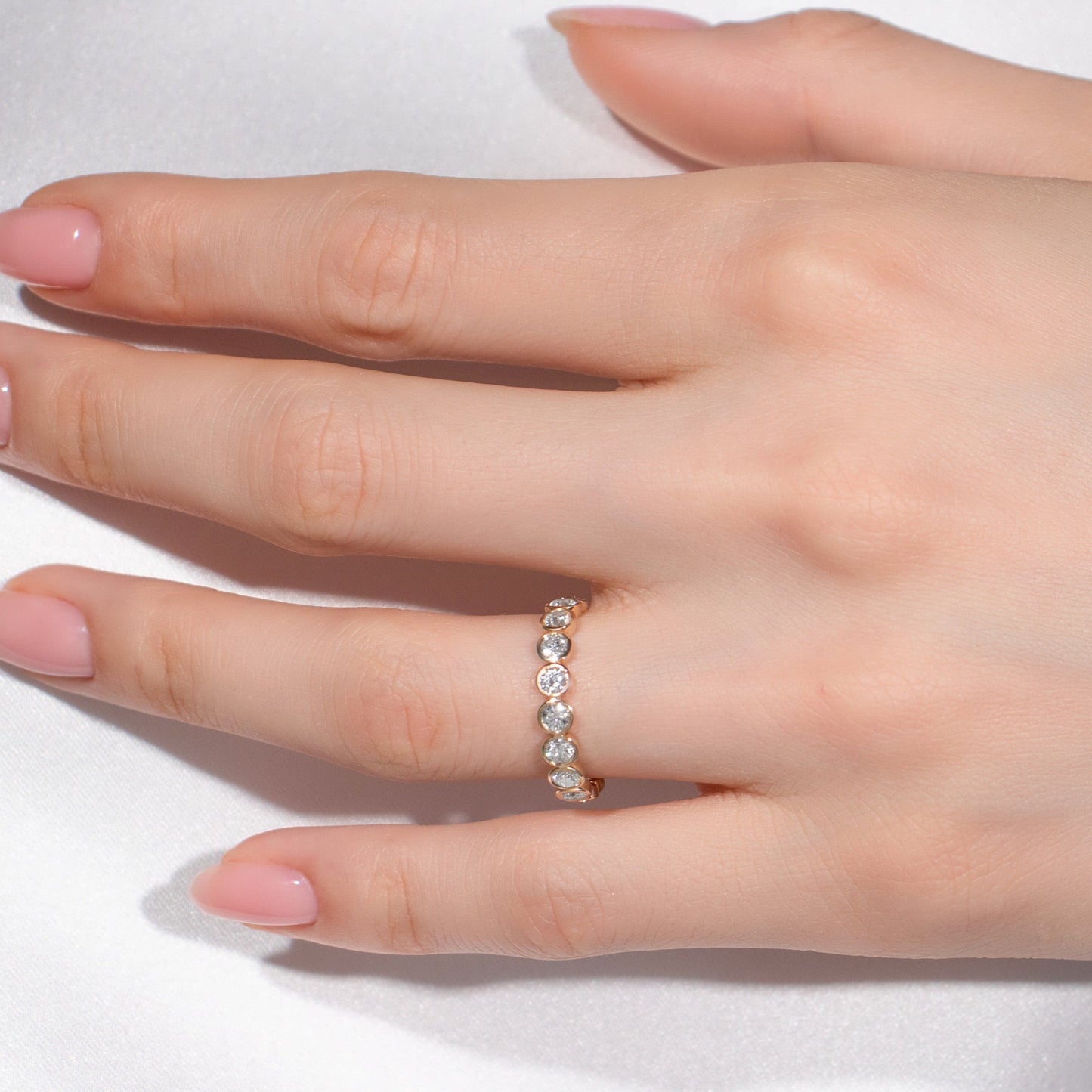 Bezel Set Round Diamond Band