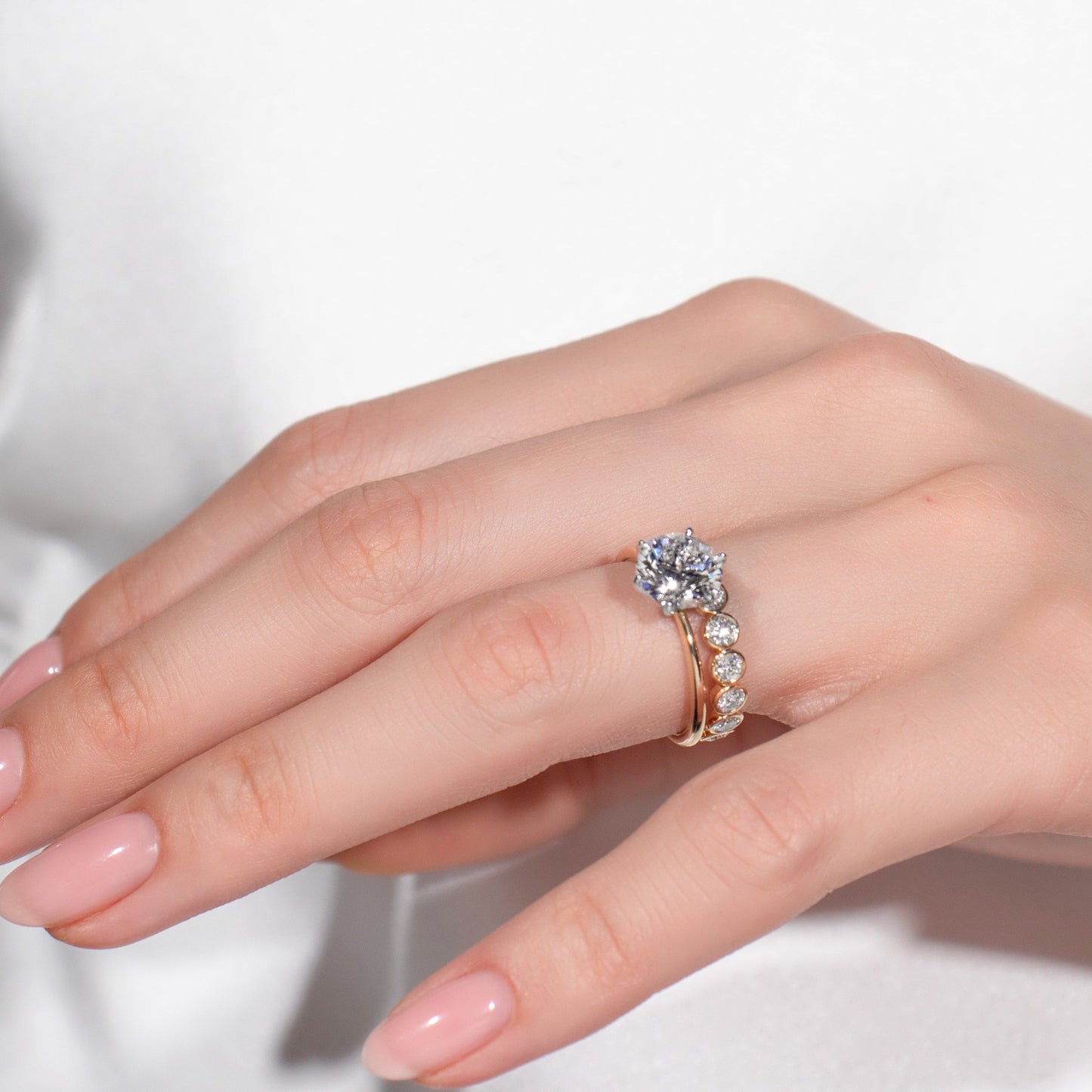 Bezel Set Round Diamond Band