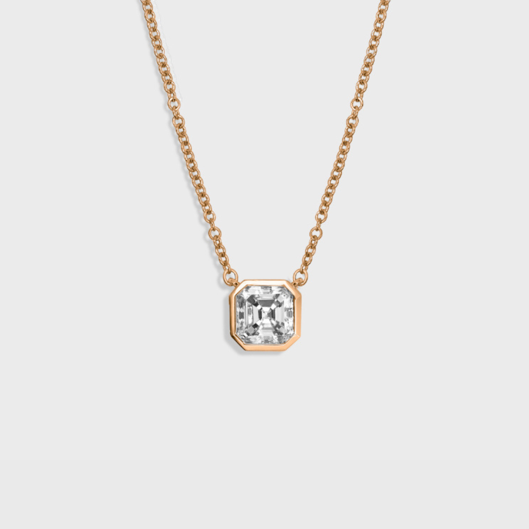 Bezel Set Asscher Cut Pendant