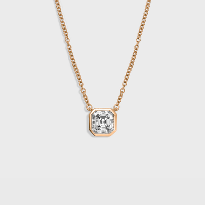 Bezel Set Asscher Cut Pendant