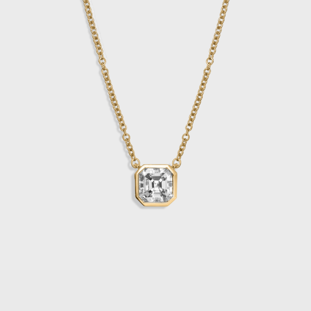 Bezel Set Asscher Cut Pendant