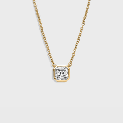 Bezel Set Asscher Cut Pendant