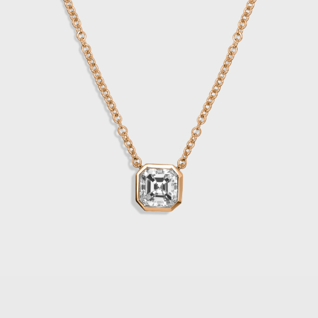 Bezel Set Asscher Cut Pendant