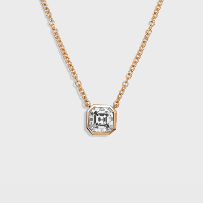 Bezel Set Asscher Cut Pendant