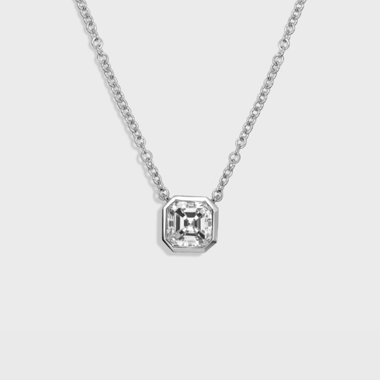 Bezel Set Asscher Cut Pendant