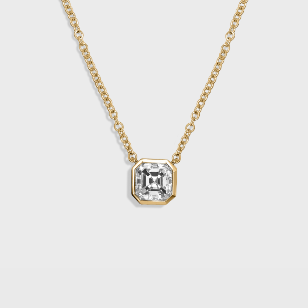 Bezel Set Asscher Cut Pendant