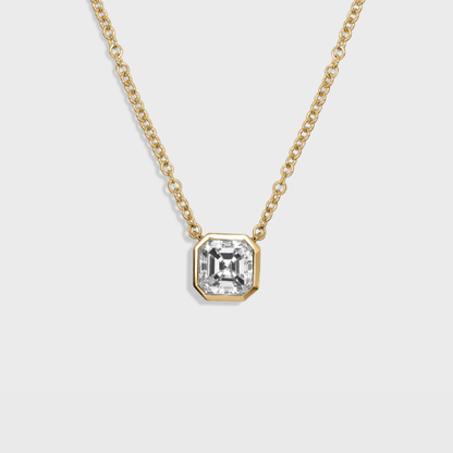 Bezel Set Asscher Cut Pendant